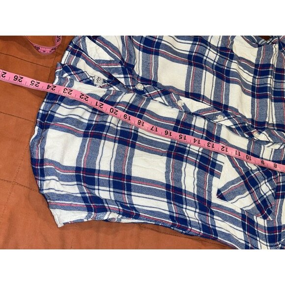 Rails Blue & Red Plaid Button-Up Collared Neck Long-Sleeve Women's Shirt M - Picture 6 of 7